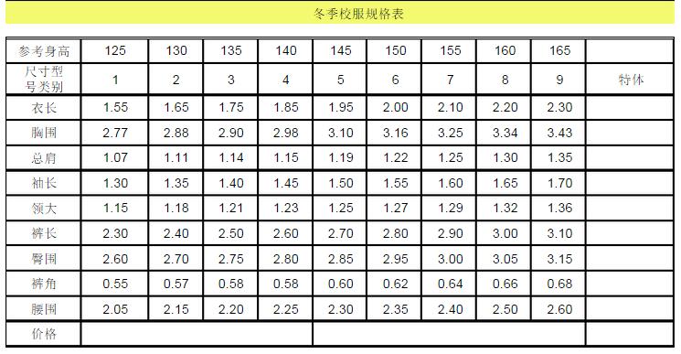 校服规格及尺寸,做校服面料有哪些,校服订做订制的注意事项